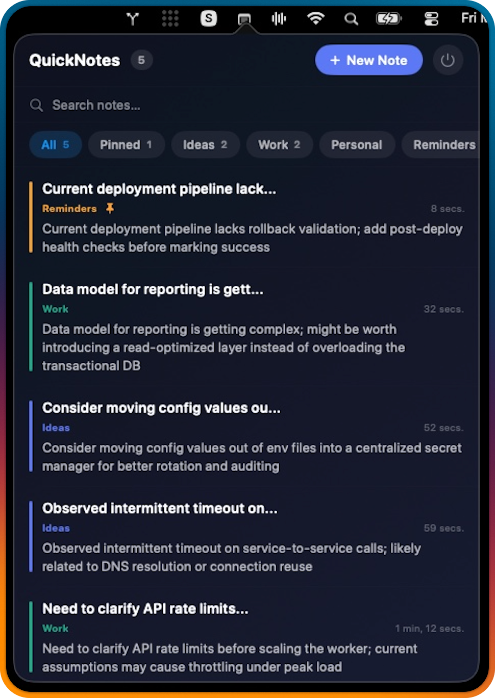 QuickNote screenshot