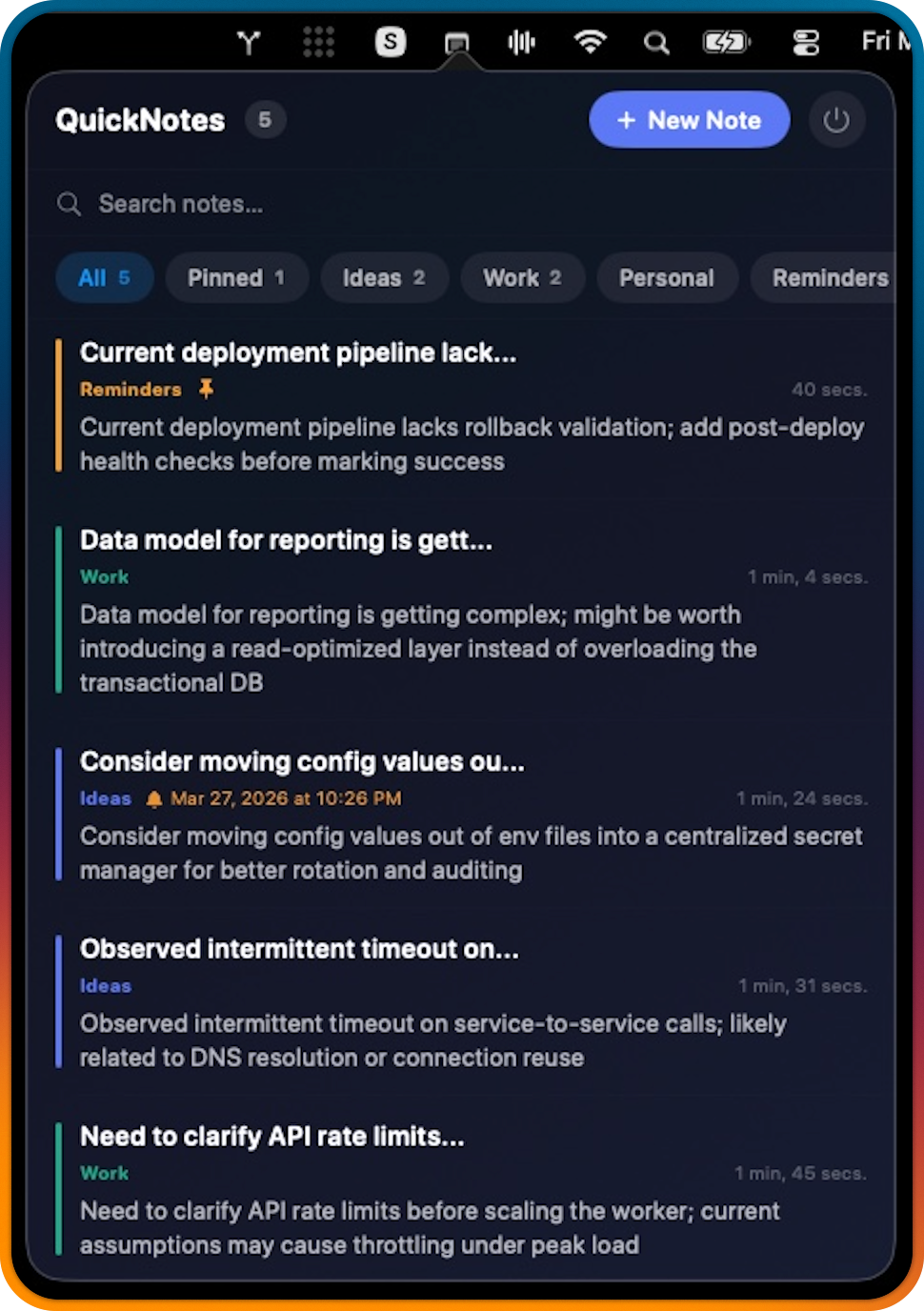 QuickNote detail screenshot