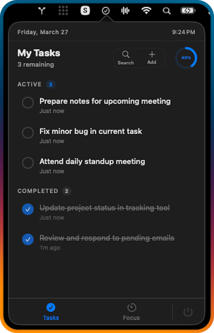TodoApp filter screenshot