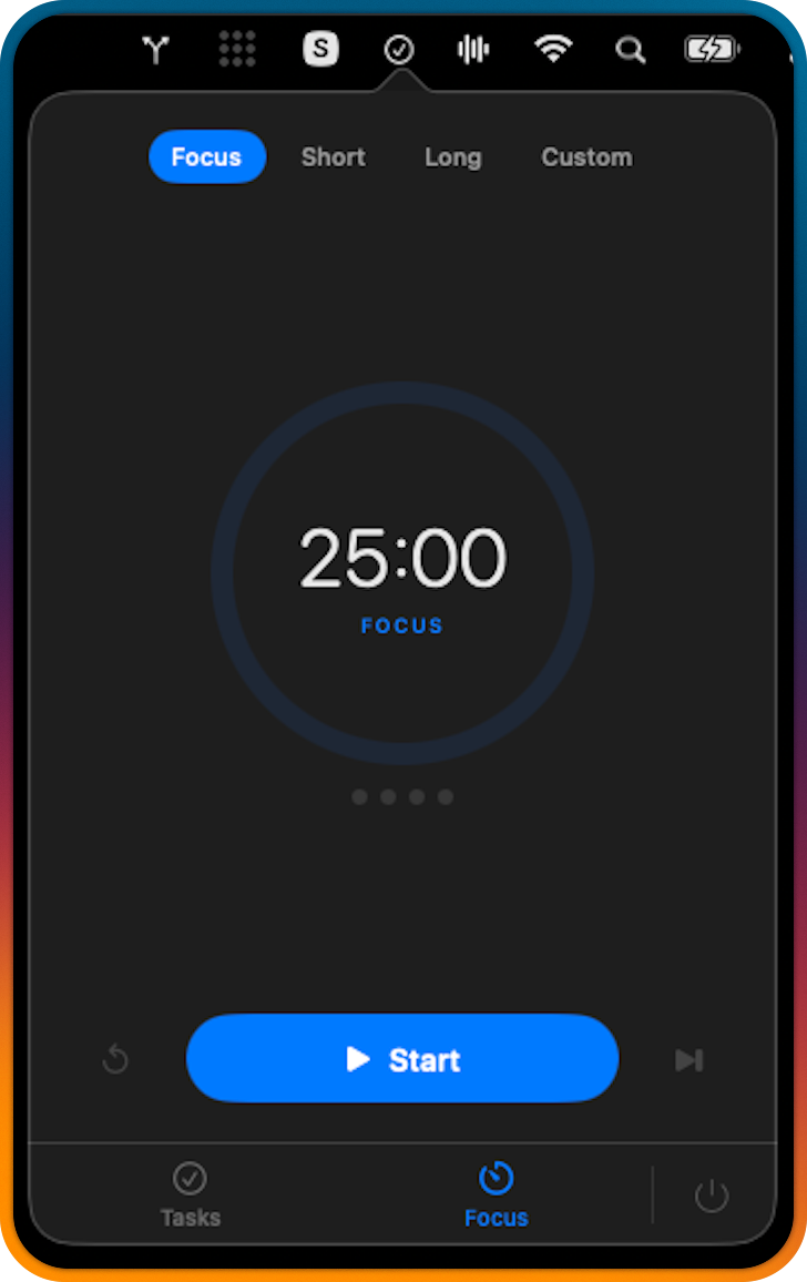TodoApp focus timer screenshot